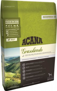 受到廣闊草原及北方湖泊的啟發，ACANA Grasslands 含來自加拿大西部的新鮮羊肉、放養鴨肉、完整巢蛋、野生捕撈白斑狗魚、放養火雞肉。
含以完整獵食比例每日新鮮或生鮮送達的新鮮區域原材料，模擬狗狗的大自然飲食，完整滋養你的愛犬。
無論在何處，都受到寵物愛好者們的信賴。高蛋白質和低碳水化合物的 ACANA 讓所有品種及生長階段的狗狗都達到巔峰的生理狀態。

成分:
新鮮草飼羊肉(8%), 新鮮鴨肉(8%), 新鮮全蛋(8%), 脫水羊肉(8%), 脫水完整鯡魚(7%), 脫水火雞肉(7%), 完整綠豌豆, 完整紅扁豆,
完整鷹嘴豆, 新鮮白斑狗魚(4%), 新鮮羊肝(4%), 新鮮羊內臟(肝臟,心,腎臟)(4%), 新鮮火雞肉(4%), 羊肉脂肪(4%), 完整綠扁豆,
完整花豆, 完整黃豌豆, 苜蓿草, 鱈魚油(2%), 扁豆纖維, 乾燥羊軟骨(1%), 新鮮羊草胃(1%), 棕海帶, 新鮮南瓜, 新鮮冬南瓜,
新鮮防風草, 新鮮甘藍菜, 新鮮菠菜, 新鮮芥菜, 新鮮蘿蔔菜, 新鮮胡蘿蔔, 新鮮紅蘋果, 新鮮梨子, 冷凍乾燥肝臟 (羊及鴨) (0.1%),
新鮮完整蔓越莓, 新鮮完整藍莓, 菊苣根, 薑黃, 水飛薊, 牛蒡根, 薰衣草, 蜀葵根, 玫瑰果.