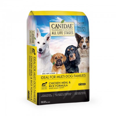 -Canidae 全線產品絕不含動物內臟、副產品、化學防腐劑、維他命 K3、人造色素及味精。
-Canidae 雞肉狗糧以人類食用級數、不含抗生素、荷爾蒙激素之鮮雞肉，以及沒有殘餘農葯原粒紅糙米為基本主要優質蛋白質原素，
以紅肉加白肉的配方為你的狗狗提供均衡營養。
-Canidae 更嚴格控制蛋白質含量不少於 18。5%，確保胰臟能制造足夠的胰島素，預防糖尿病；脂肪含量只有 8。5% ( 每杯卡路里不多於 400 me) ，並保證低磷、納含量。 
此外，Canidae 狗糧中添加了各種必須的營養及礦物質，以確保狗狗能擁有健康活潑的體魄。

*      天然純人類食用級數芥花籽油及太陽花籽油，促進毛囊健康，防止毛髮大量脫落
*	不含小麥、玉米或大豆
*	木瓜酵素、紫花苜蓿芽菜、黑麴益菌 - 有助分解肉類蛋白質，清除體內毒素，不會導致皮膚及食物敏感
*	腸道益生菌配方及全天然亞麻籽纖維素 - 可將糖代謝為乳酸，使腸道形成酸性狀態，除幫助消化、吸收營養、保持口氣清新外，更可抑制體內害菌生長
*	Omega 6 及 Omega 3 脂肪酸 - 增加狗狗皮毛的柔軟度及光澤，讓毛色更亮麗
*	膽鹼 - 促進肝功能及脂肪代謝，協助血液中好的膽固醇的輸送，清除毒素
*	絲蘭精華 - 有效減少排泄物臭味