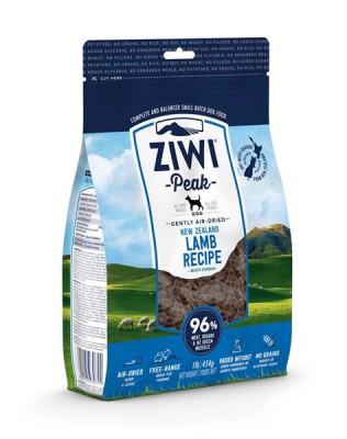 -ZiwiPeak風乾無穀物狗料理羊肉配方含96%肉和內臟, 罐裝料理則含92%肉和內臟
-所有肉類均由新西蘭政府的獸醫檢查員簽發證書確認肉類絕無豬流感、炭疽病，禽流感，瘋牛症，手足口病等等，合乎人類食用
-所有配方均加入4%新西蘭綠唇青口和藍青口，是葡萄糖胺、黏多醣及奧米加-3的百分百天然來源，有助長期關節的健康
-所有配方均適合腸胃敏感、皮膚敏感的狗狗